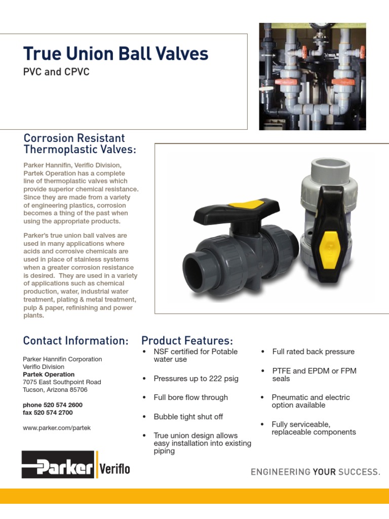 TrueUnion - True Union Ball Valve | PDF | Chlorine | Sodium Hydroxide
