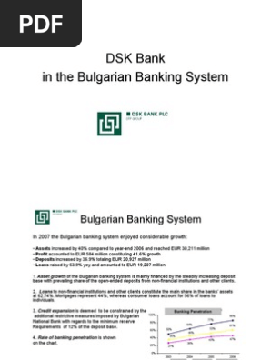 Dsk Bank Presentation 2007 Banks Loans