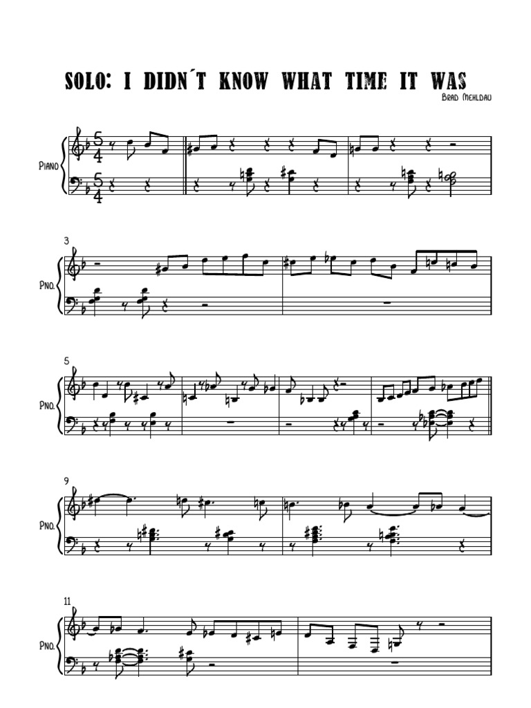 Solo I Didn T Know What Time It Was Piano