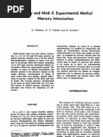 Methyl Mercury Mink Brain Ataxia DeathMercury and Mink 11. Experimental Methyl Mercury Intoxication G. Wobeser, N. 0. Nielsen and B. Schiefer