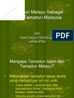 Tamadun Melayu Sebagai Asas Tamadun Malaysia