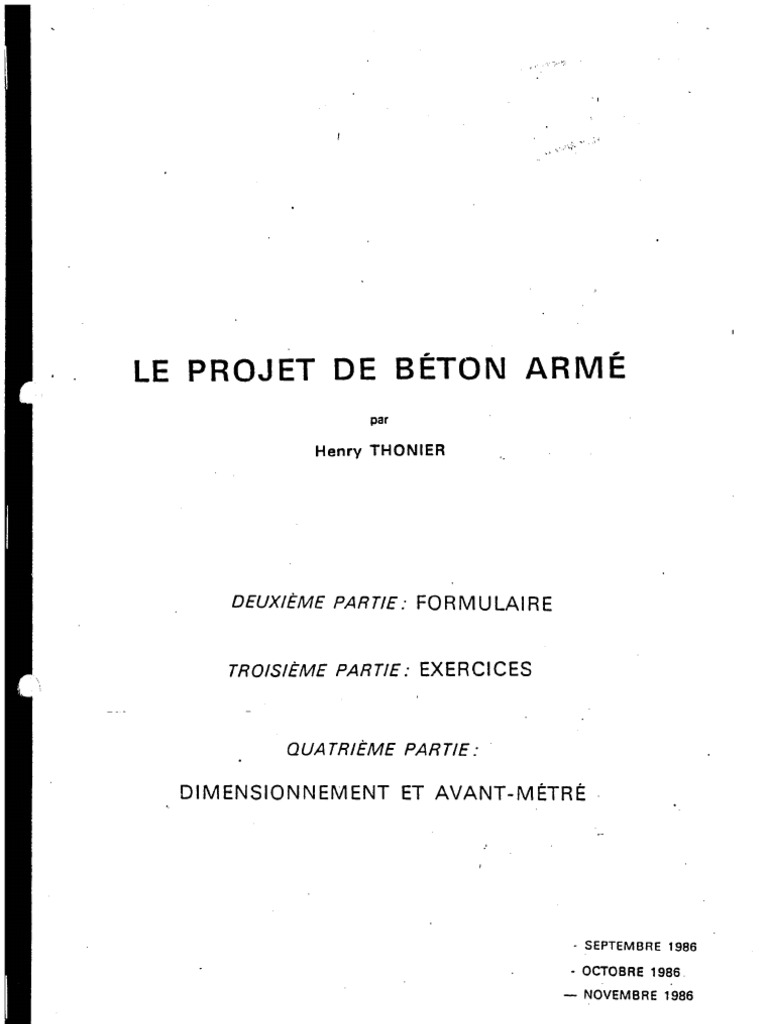 Le Projet de Béton Armé Thonier | PDF