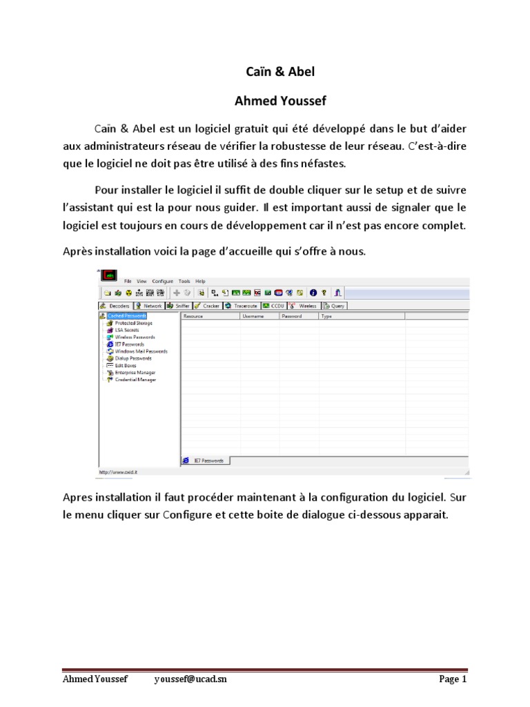 Cain Docx Serveur Informatique Mot De Passe