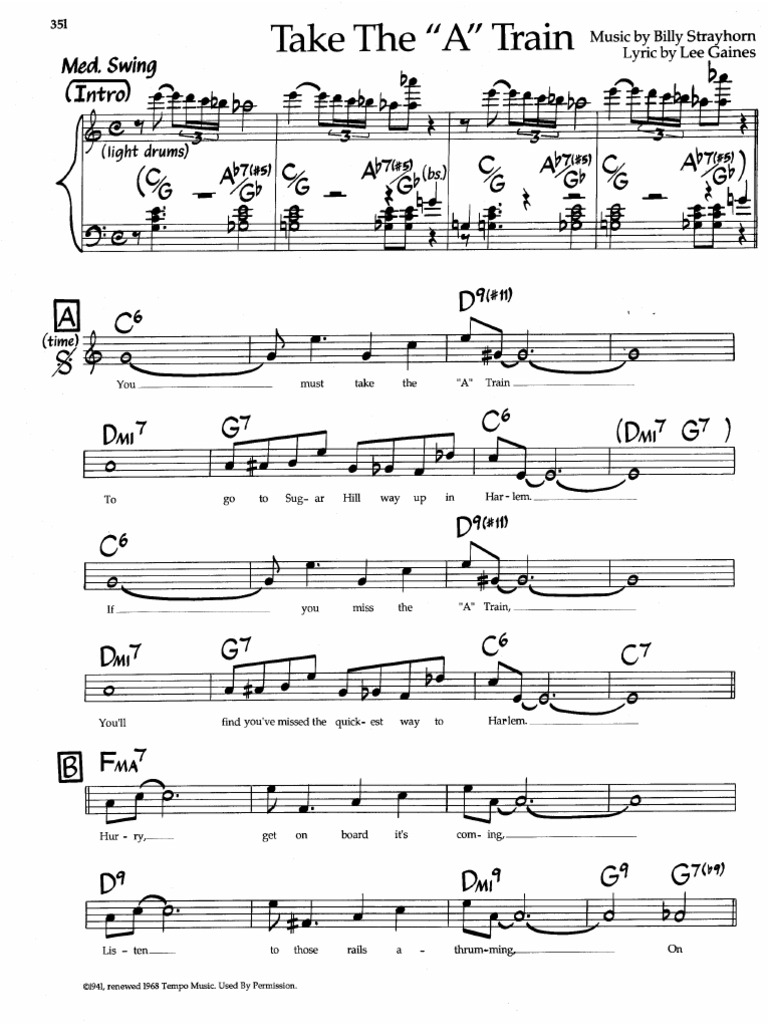 ＢＢ楽譜「Take the 'A' Train」FRANK FOSTER(絶版) Take The A Train | PDF