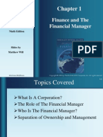 Finance and The Financial Manager: Principles of Corporate Finance