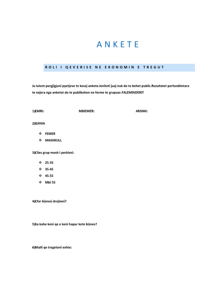 Ankete | PDF