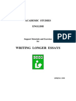Academic Studies English Writing Longer Essays