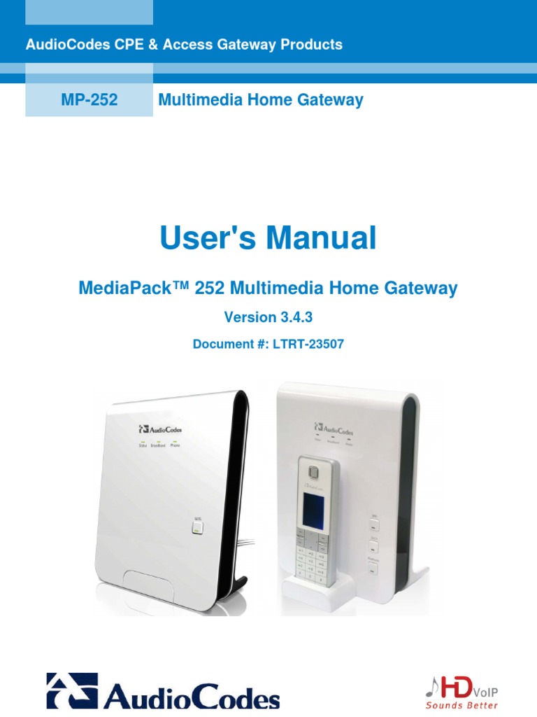 LTRT-23507 MP-252 User's Manual Ver. 3.4.3 | PDF | Computer Network ...