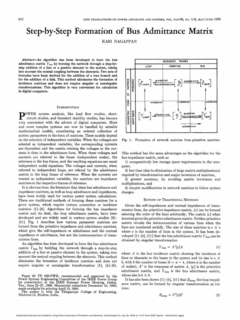 Step-by-Step Ybus Matrix Formation | PDF | Matrix (Mathematics ...