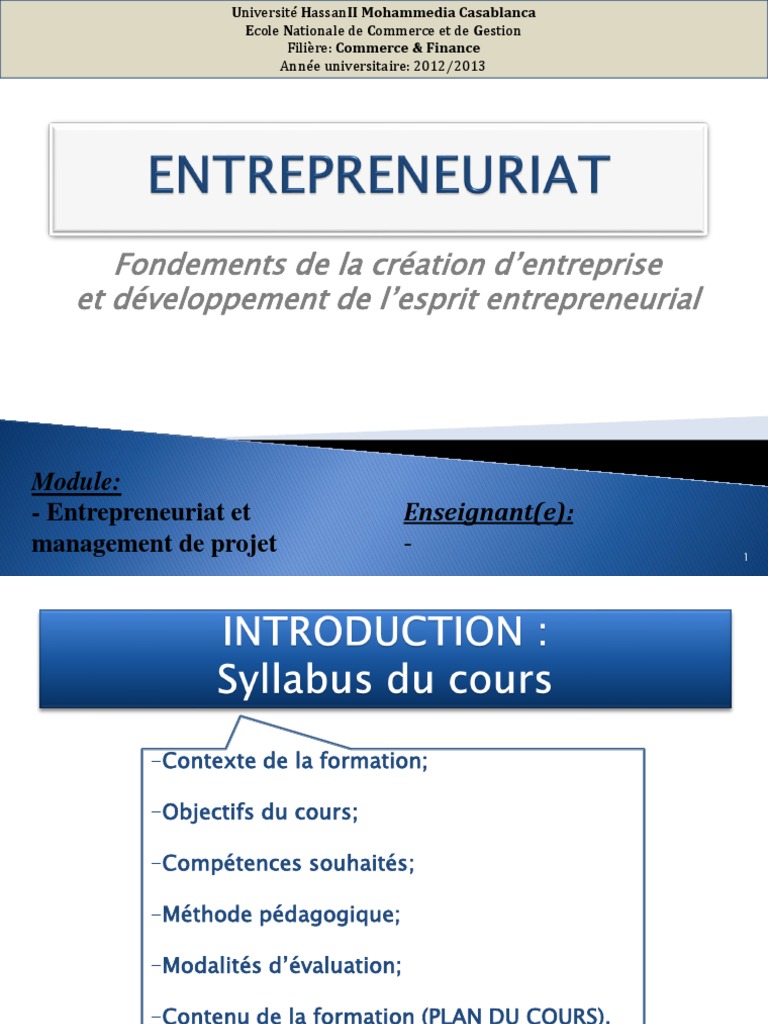 Pdf Telecharger Introduction A L Entrepreneuriat Ppt Gratuit Pdf Pdfprof Com