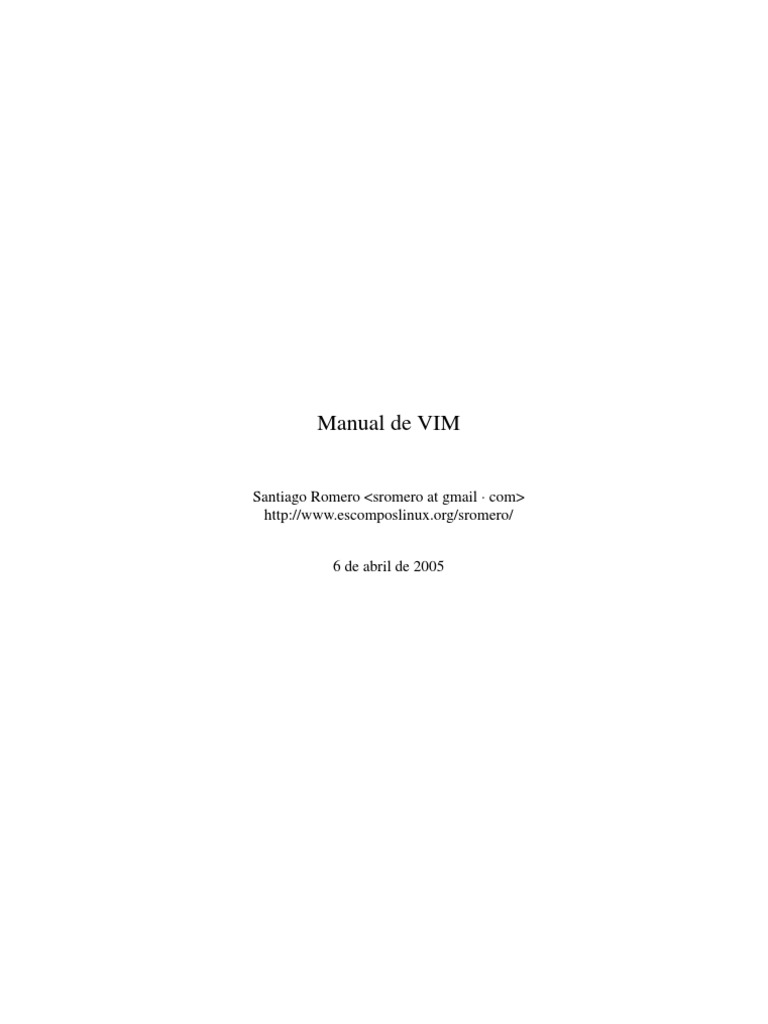 Manual de VIM PDF | PDF | Expresión regular | Comillas