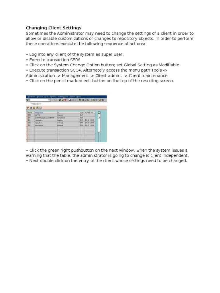 Changing Client Settings | PDF | Computers