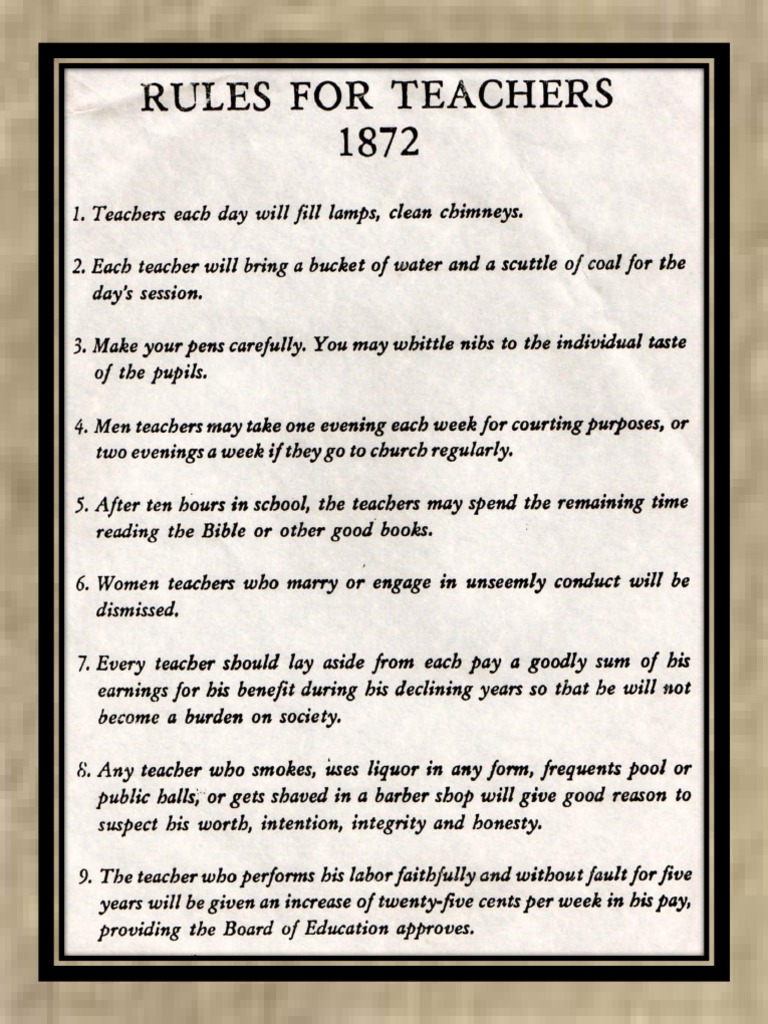 1915 Rules for Female Teachers | PDF | Lifestyle