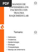 Manejo de Enfermeria en Paciente Con Trauma Raquimedular