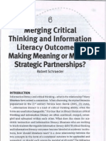 Merging Critical Thinking and Information Literacy Outcomes - Making Meaning or Making Strategic Partnerships - by Schroeder