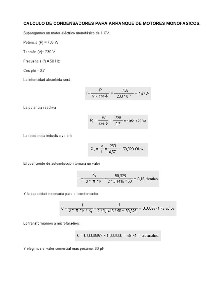 de Condensadores Arranque de Motores | PDF | | Inductor