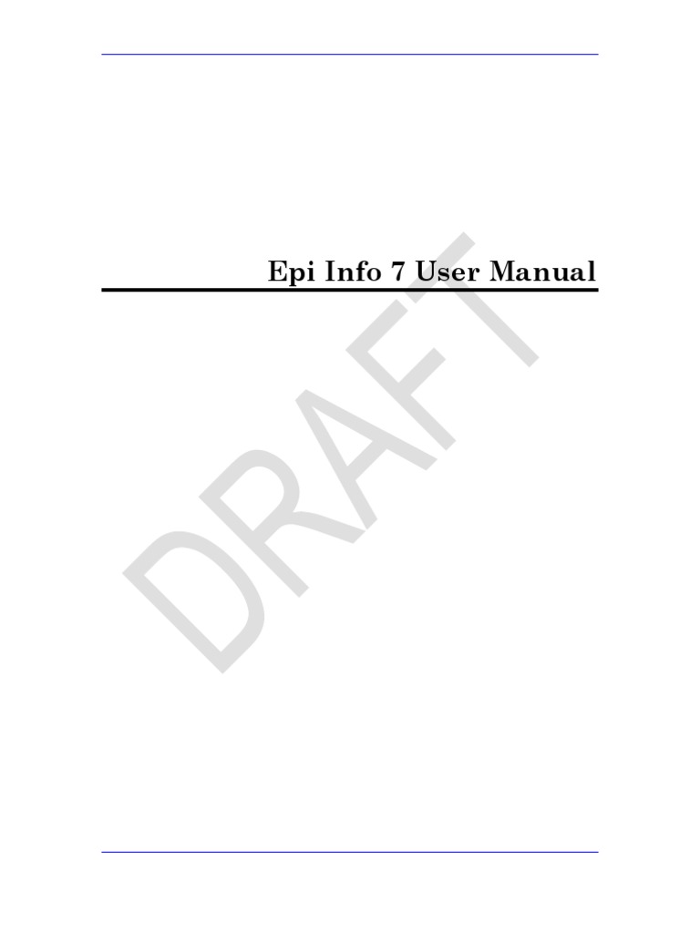 Epi Info 7 Manual Draft | PDF | Bracket | Software