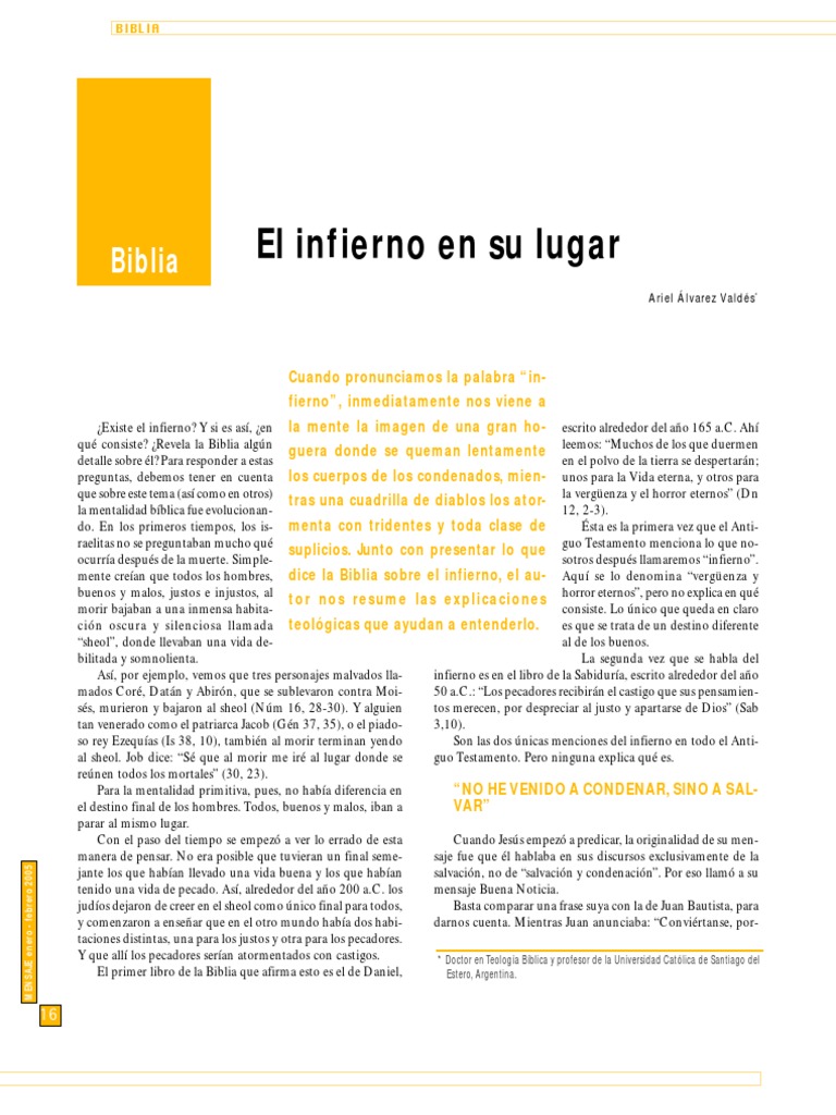El concepto de infierno en la Biblia | PDF | Infierno | Resurrección