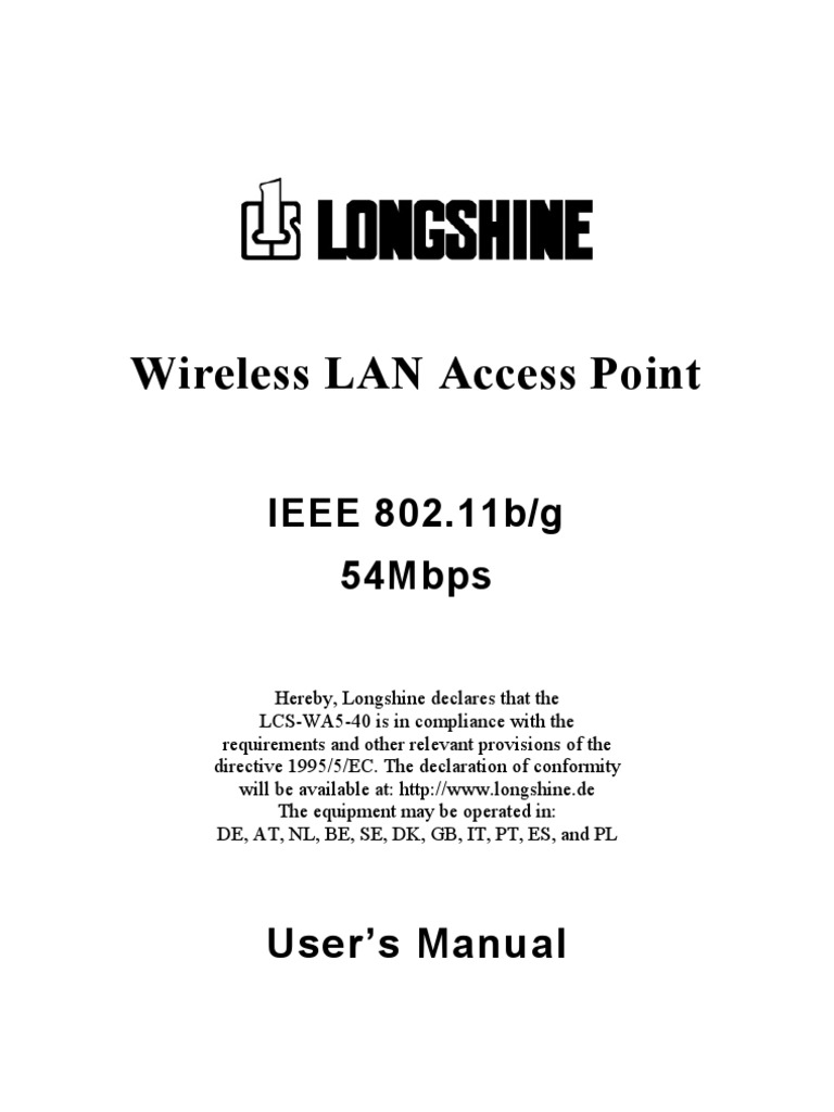 Wireless LAN Access Point User Manual | PDF | Wireless Access Point ...