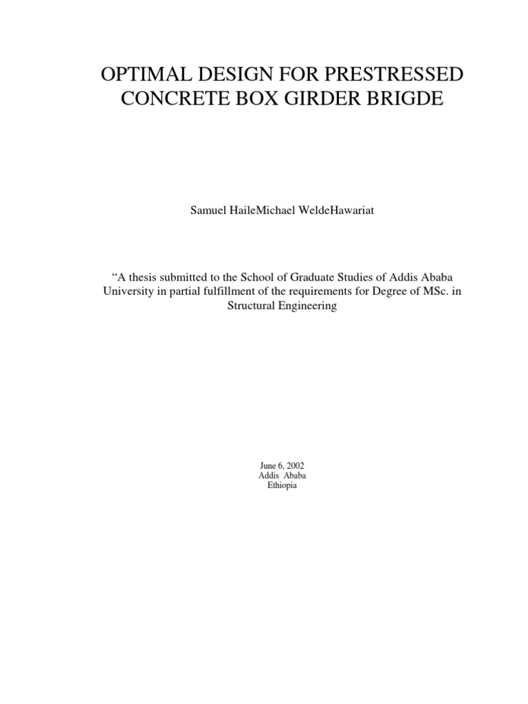 Optimal Design of Concrete Box Girders | PDF | Prestressed Concrete ...