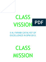 Class Vission: 5 Al Farabi Catalyst of Excellence in SPM 2013