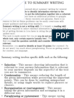 Guideline To Summary Writing