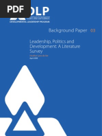Leadership, Politics and Development