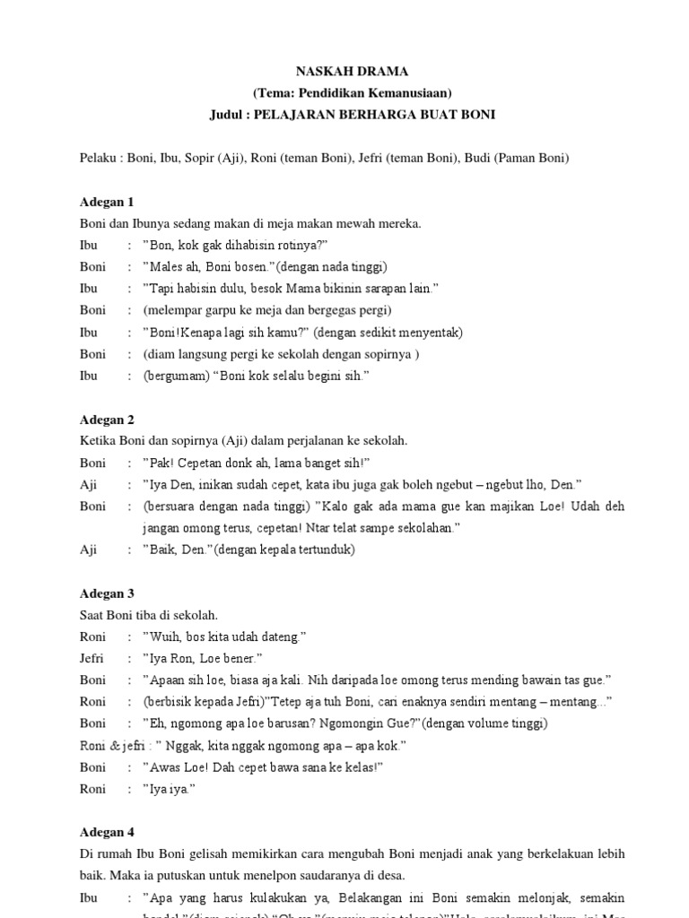 Naskah Drama Pendidikan | PDF