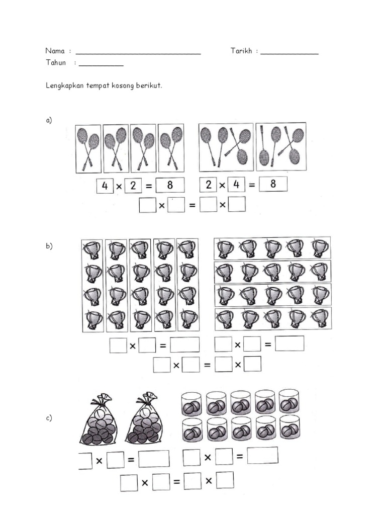 Latihan Matematik Darab Tahun 2