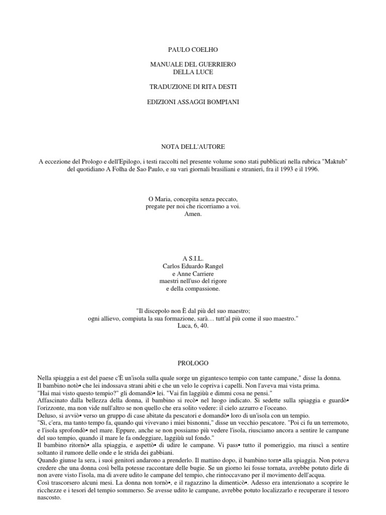 Manuale Del Guerriero Della Luce PDF PDF