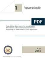 Inspector General's Report on Taxation of U.S. Contractors in Afghanistan