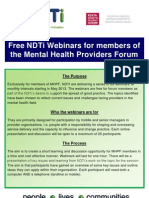 NDTi and MHPF Webinars On Mental Health 2013