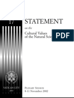 PAS Statement on Cultural Values of Natural Sciences