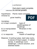 Experiment Plant and Nutrient