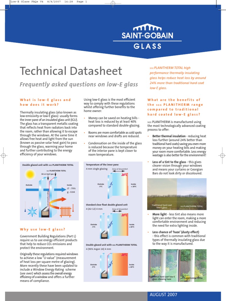 Technical Datasheet: Frequently Asked Questions On Low-E Glass | PDF ...