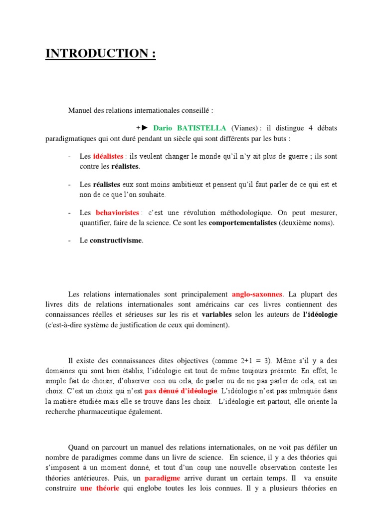 Théories des relations internationales | PDF | Joseph Staline ...