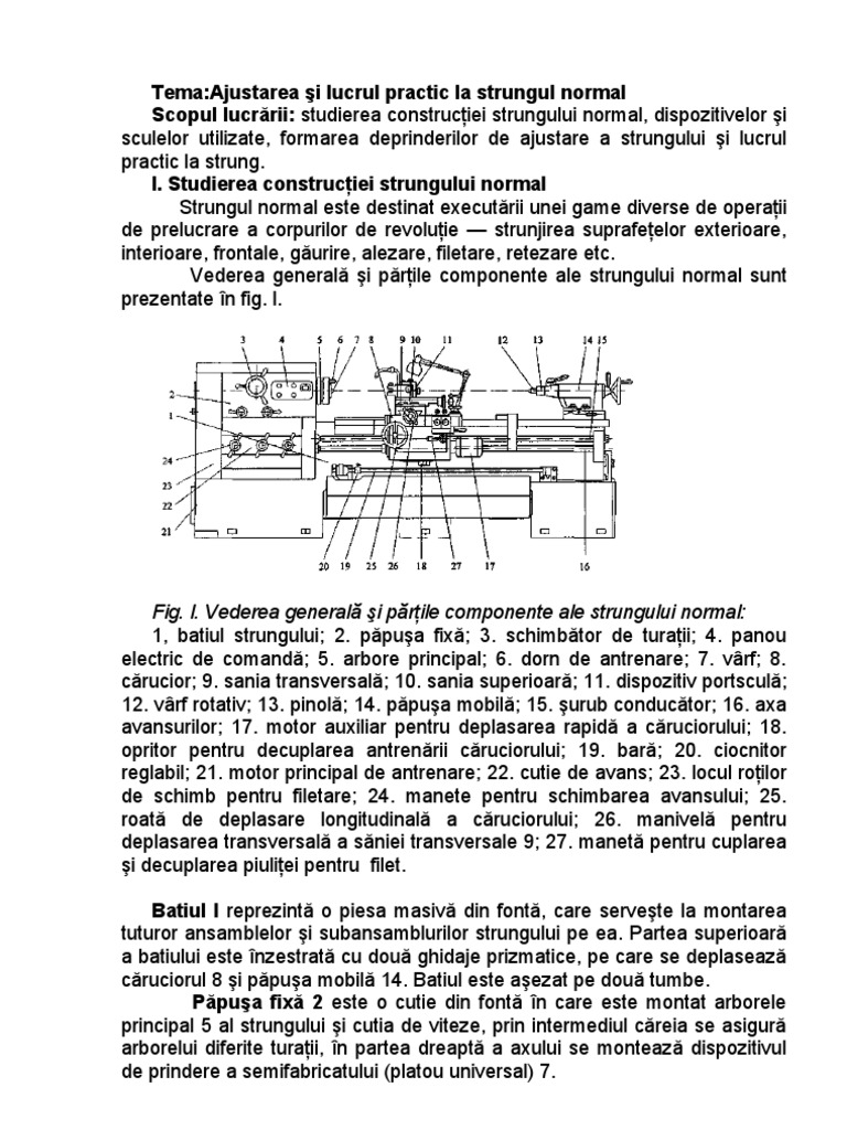 Ajustarea Şi Lucrul Practic La Strungul Normal | PDF