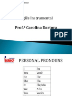 Inglês Instrumental: Prof. Carolina Dartora