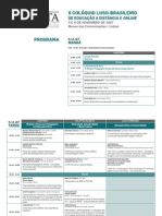 Programa  do II Colóquio Luso Brasileiro de Educação a Distãncia e Online