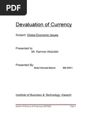 Devaluation Of The Pakistani Rupee Floating Exchange Rate - 