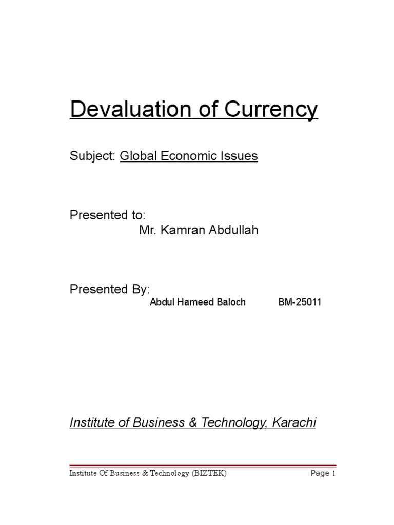 Devaluation of The Pakistani Rupee | PDF | Floating Exchange Rate | Capital  Account