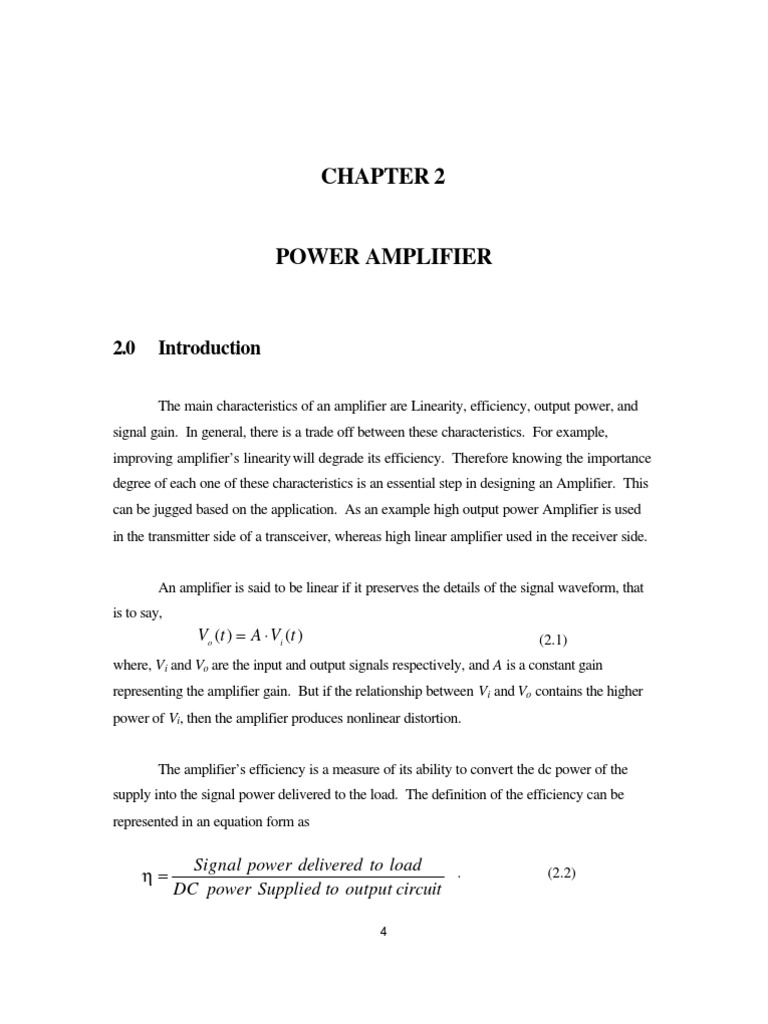 Power Amplifier | PDF | Amplifier | Field Effect Transistor