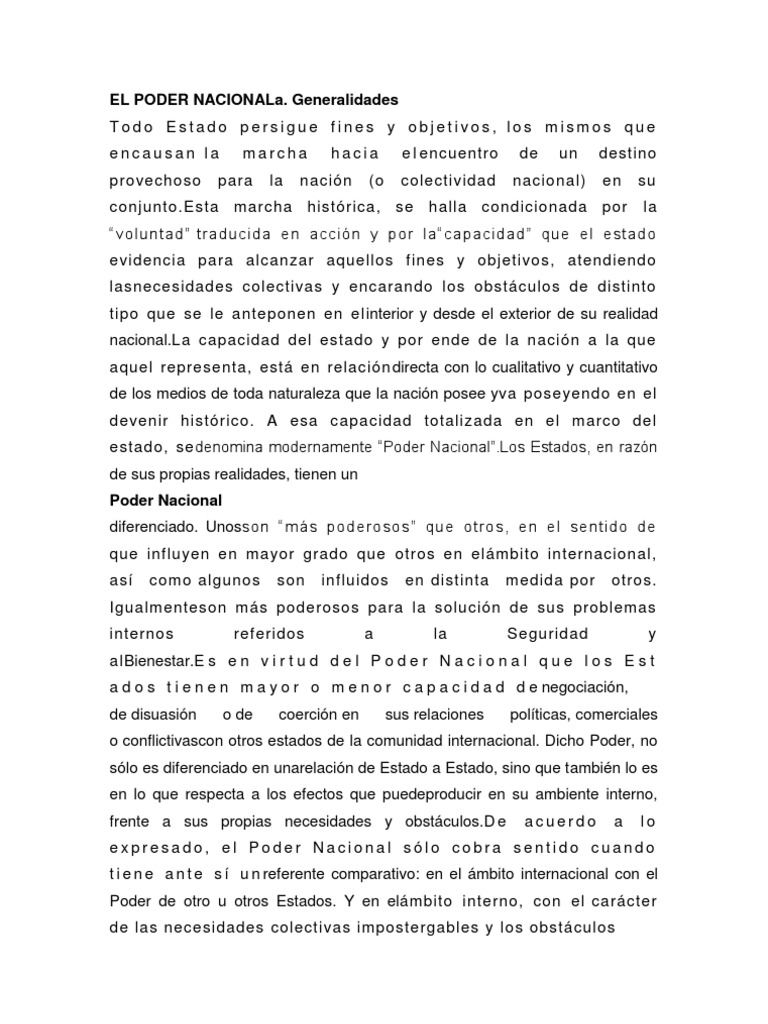 El Poder Nacional | PDF | Estado (política) | Nación