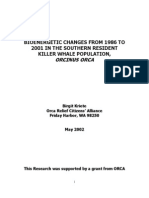 BIOENERGETIC CHANGES IN SOUTHERN RESIDENT KILLER WHALES 1986-2001