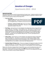 Apartments 2013 - 2014: Explanation of Changes