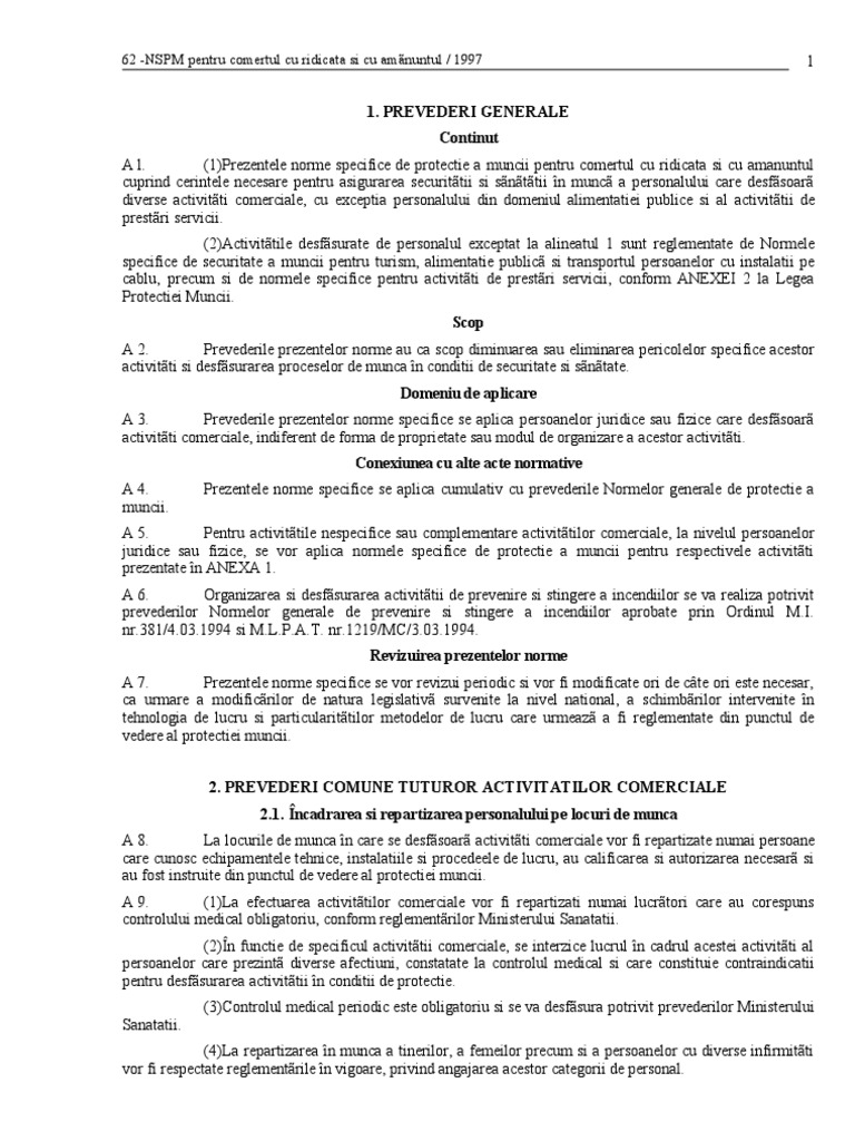 Instructiuni Proprii SSM Comert | PDF