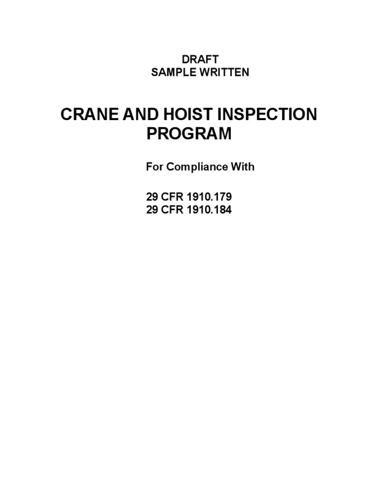 Crane & Hoist Inspection Program | PDF | Crane (Machine) | Rope