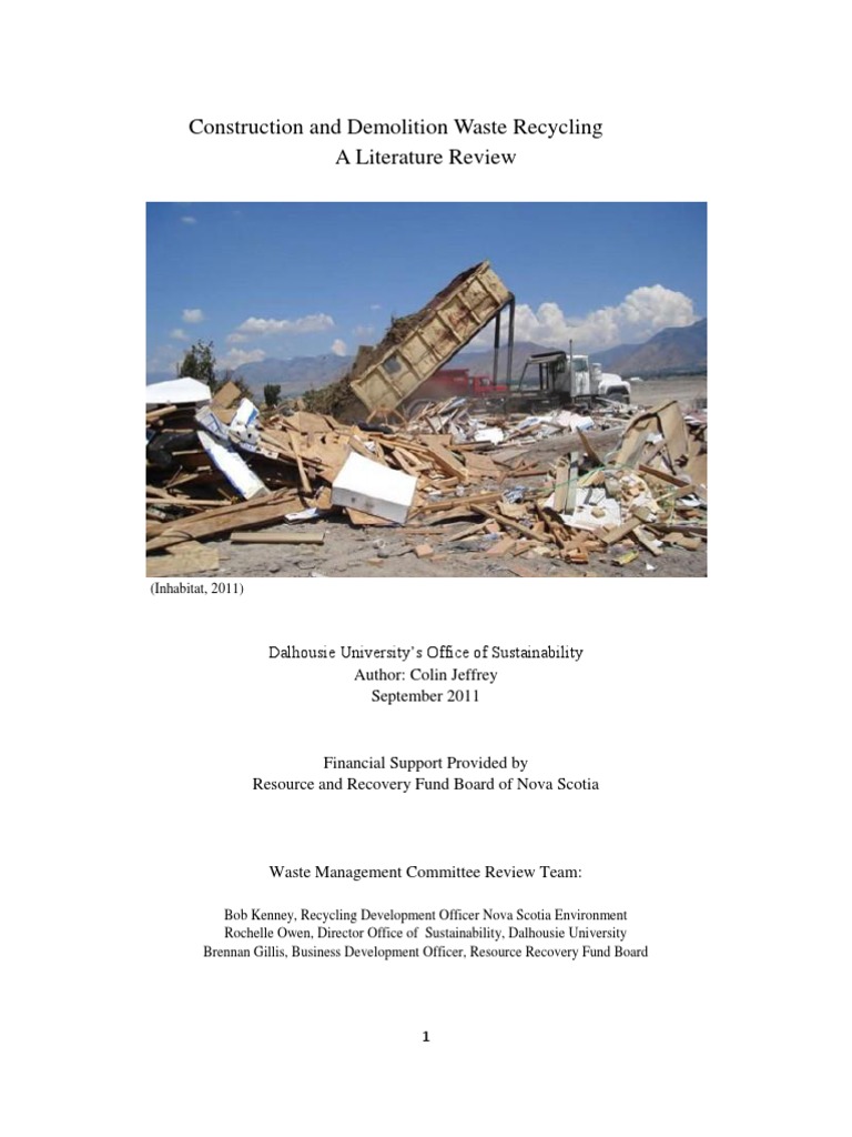 Literature review on construction and demolition waste image