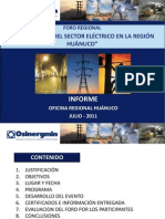 Informe I Foro de Electricidad Huanuco_22.07.11