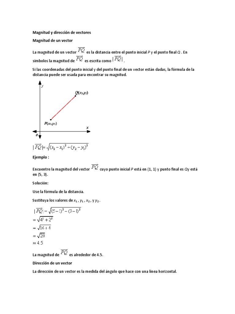 Magnitud y Dirección de Vectores | PDF | Vector Euclidiano | Sistema de ...